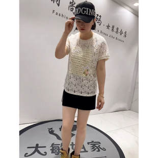 通勤立体剪裁蕾丝T恤小衫 女装 加肥加大码 3295女权贵族2026夏新款