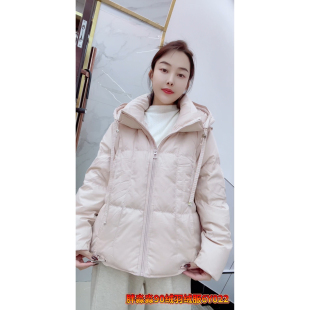 胖淼淼022冬新款加肥加大码女装胖妹妹显瘦减龄连帽保暖羽绒服