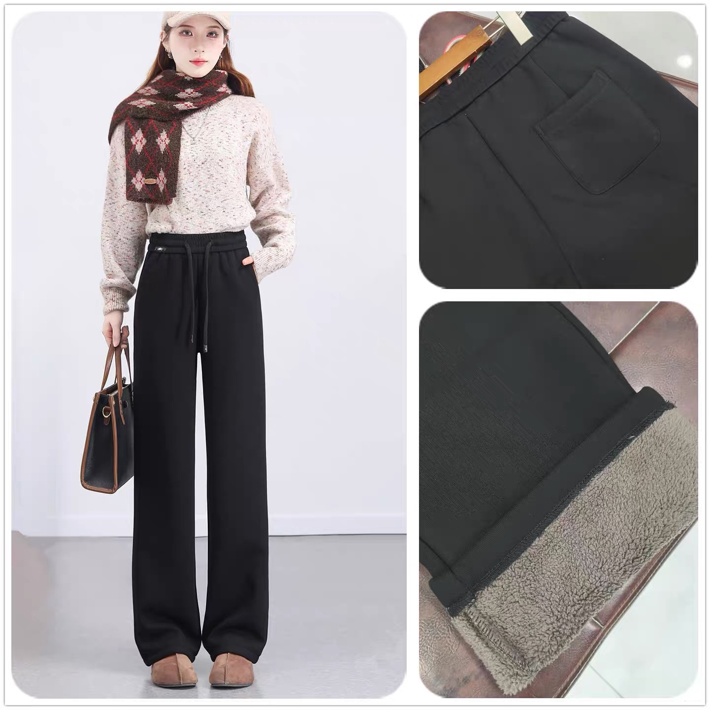 名魅子辰71667加肥加大码女装冬季胖mm300斤显瘦弹力窄版直筒裤子