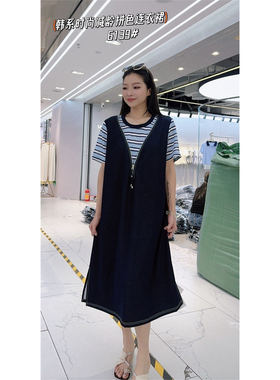 6139妃儿红2026夏季新款大码女装显瘦连衣裙时尚短袖裙子遮肉洋气
