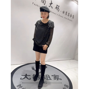 通勤立体剪裁雪纺上衣小衫 女装 加肥加大码 5462芮娜依莲2026春新款