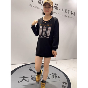 通勤立体剪裁一手长卫衣小衫 女装 加肥大码 1060女权贵族2026春新款