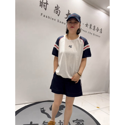 3701女权贵族2026夏新款加肥加大码女装通勤立体剪裁棉T恤小衫