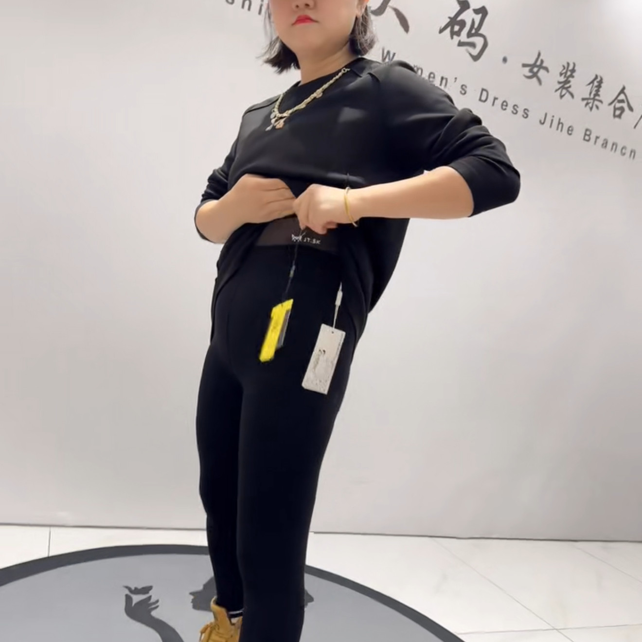 秋冬新款加肥加大码女装通勤立体剪裁高弹高腰一体绒棉裤芭比裤子