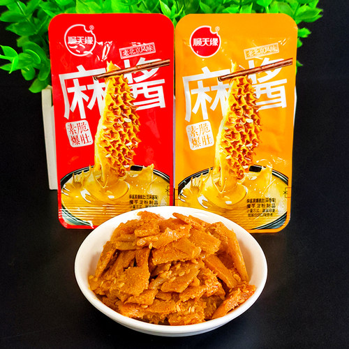 顺天缘麻酱素脆爆肚散装芝麻酱味蒜香味魔芋素毛肚休闲即食小零食