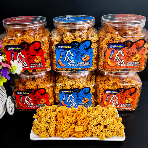 迈吧八爪烧200g锅巴网红爆款吃货零食小吃怀旧休闲食品桶装大容量