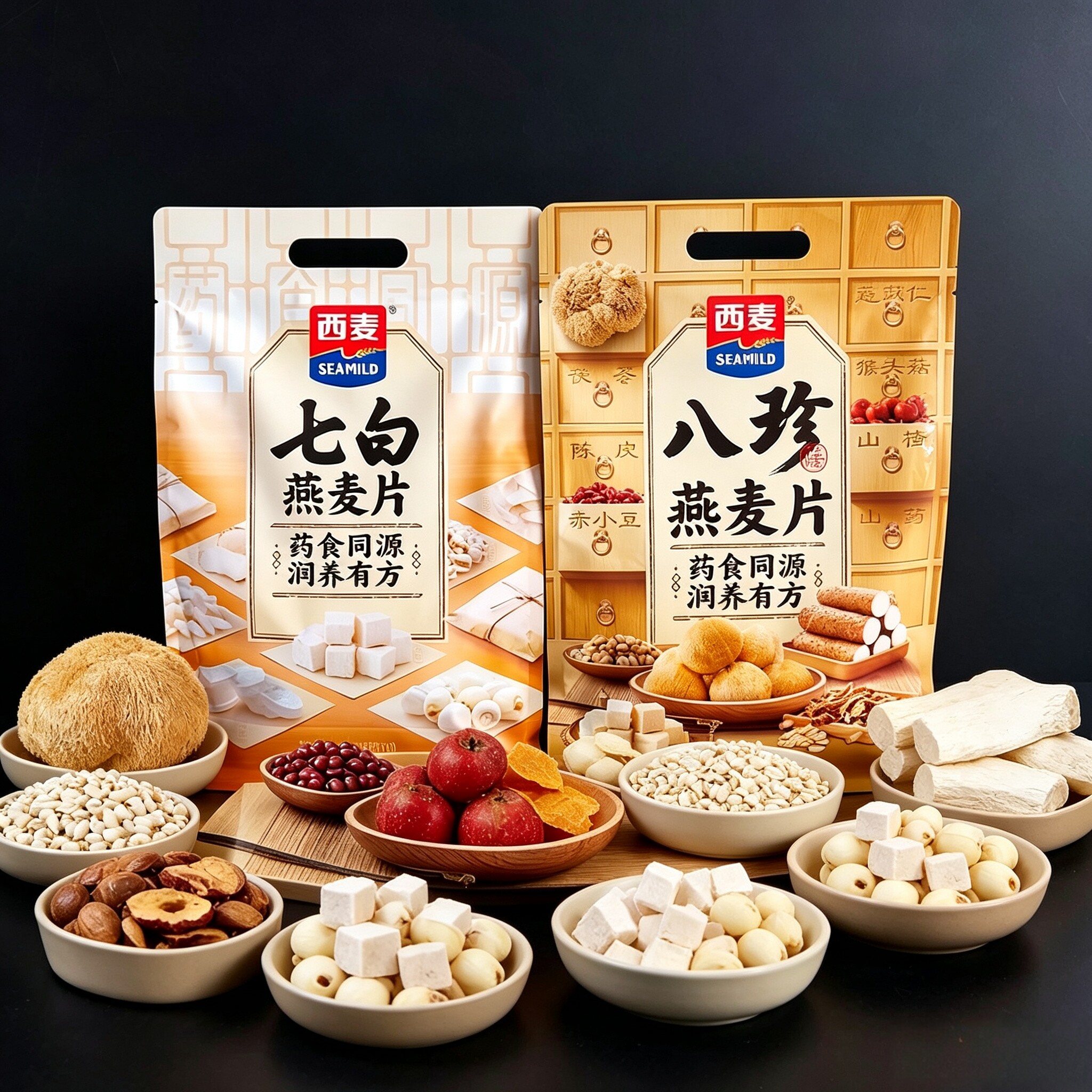 西麦八珍燕麦片袋装450g冲饮麦片陈皮山药送长辈营养早餐代餐