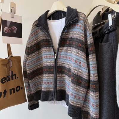 重磅推荐费尔岛提花山羊绒毛衣