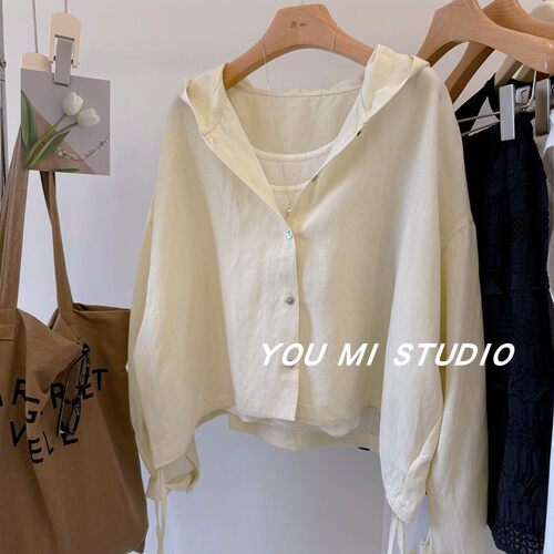 轻氧色系韩国莱赛尔苎麻防晒衫