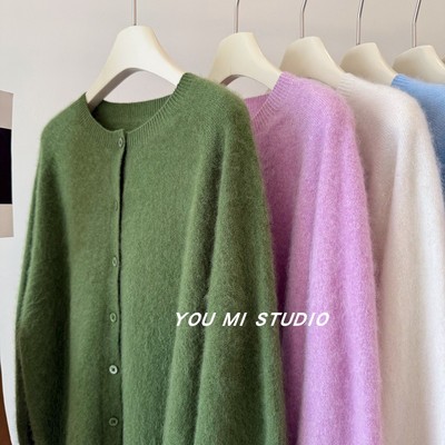 奶huhu山羊绒绵羊毛毛衣开衫外套