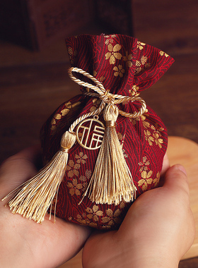 复古创意红色喜糖袋喜糖盒布袋高级感婚礼糖果包装袋礼品袋中国风