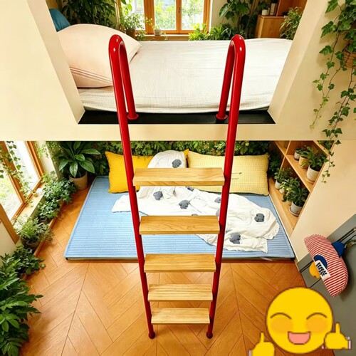 树屋梯圆管落地梯带扶手爬梯