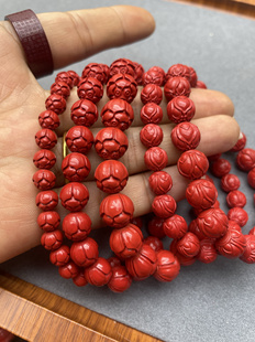 保真朱砂红砂莲花手串莲子珠手链男女老少皆宜圆珠本命年吉祥如意