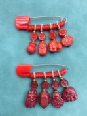 宝宝压jin天然朱砂雕件宝宝别针紫砂红砂款 保真保宝宝新生儿胸针