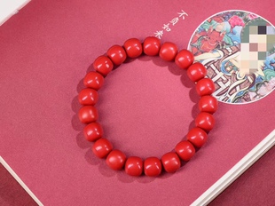 保真朱砂精品高含量红砂老型珠手串苹果珠简单大气10mm左右男女款