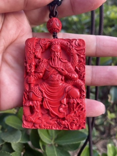 正品 关公牌项链关二爷吊坠本命年生肖主打保真支持验货 红朱砂男士