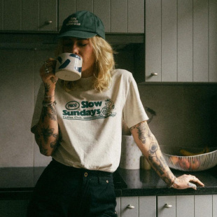 美式复古SUNDAY乌龟字母插画短袖中古着vintage小众情侣慵懒白T恤