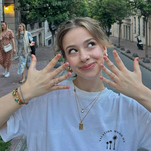 美式 复古松弛穿搭度假心情vacation椰树加州海边度假阳光夏insT恤