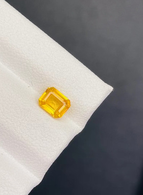 1.01克拉GRA天然黄色蓝宝石戒面公主方晶体干净珠宝精品颜色靓丽