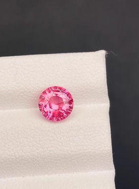 帕帕拉恰色1.52克拉AIG天然无烧马亨盖尖晶石裸石正圆形晶体干净