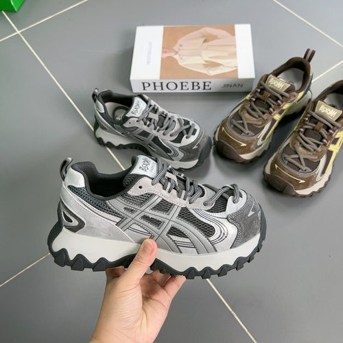 6019-5拼色网面透气运动鞋女厚底休闲老爹鞋户外防滑增高鞋