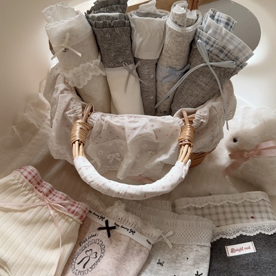 温柔格雷低饱和灰色调纯欲日系可爱文艺芭蕾少女纯棉三角内裤合集