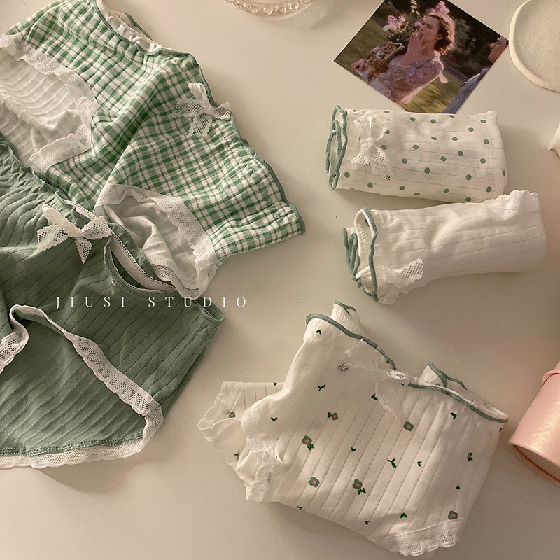 夏日清新green绿色系小众裤裤