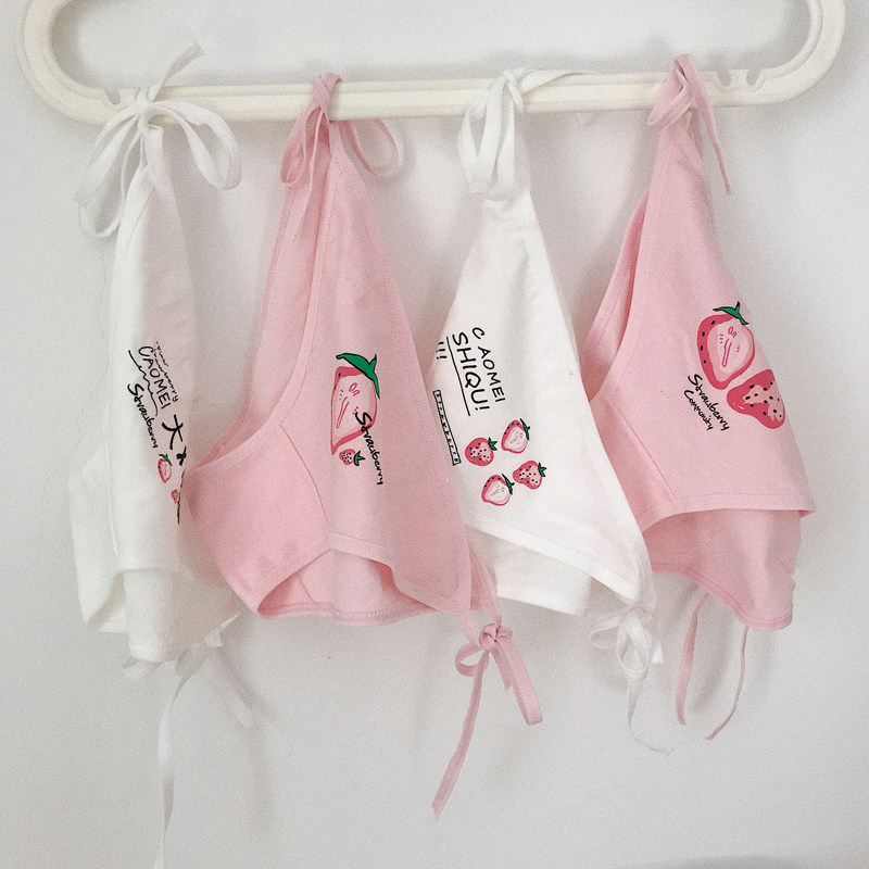 4条白粉草莓系带内裤性感软妹萌妹全棉绑带低腰少女二次元三角裤,女士内衣/男士内衣/家居服,平角裤,淘宝优惠券,粉丝福利购,淘宝优惠卷