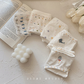 小清新甜美内裤 5条装 白色刺绣满印鲸鱼波点少女心爆棚日系三角裤