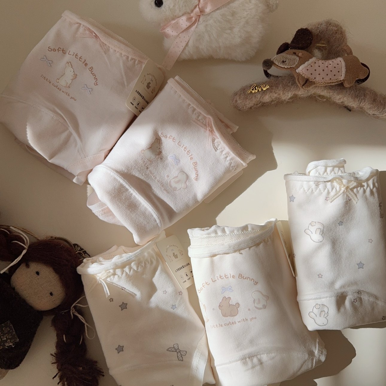 「奶乖粉兔」甜美淡淡的粉 可爱少女兔子内裤蝴蝶结婴儿棉10A抑菌