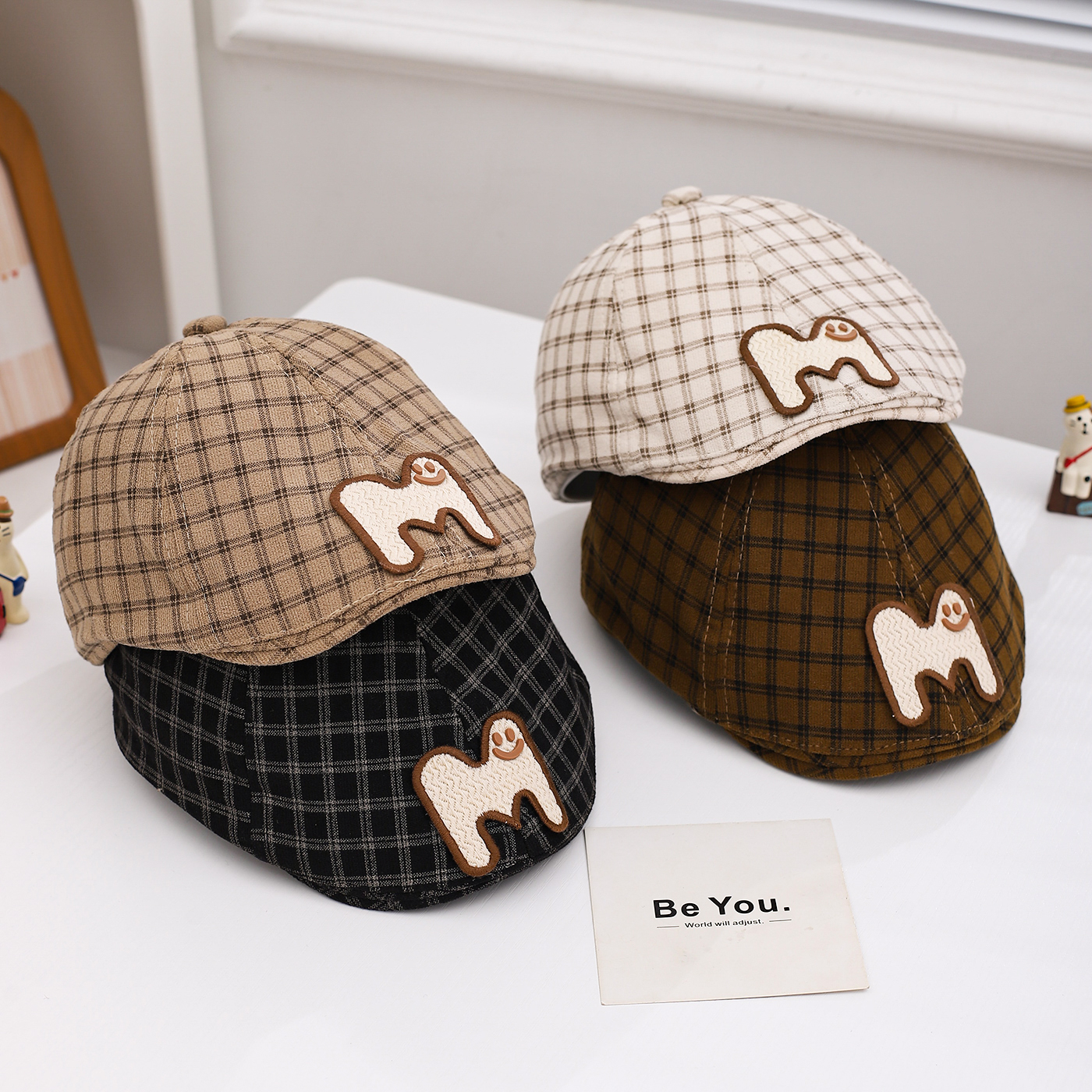 宝宝帽子春秋遮阳1岁2小孩贝雷帽男女童画家帽儿童报帽防晒八角帽