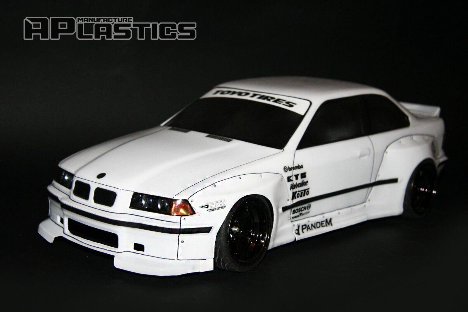 APlastics遥控模型1/10漂移车AP透明宽体车壳宝马BMW E36 M3 Wide