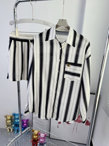 南油版本凯旋门棉麻套装中长款衬衫垂感短裤阔腿裤洋气防晒两件套