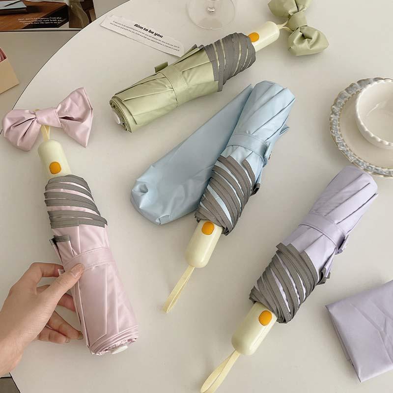 彩胶折叠伞全自动节节收圆角晴雨两用太阳伞女防晒防紫外线遮阳伞