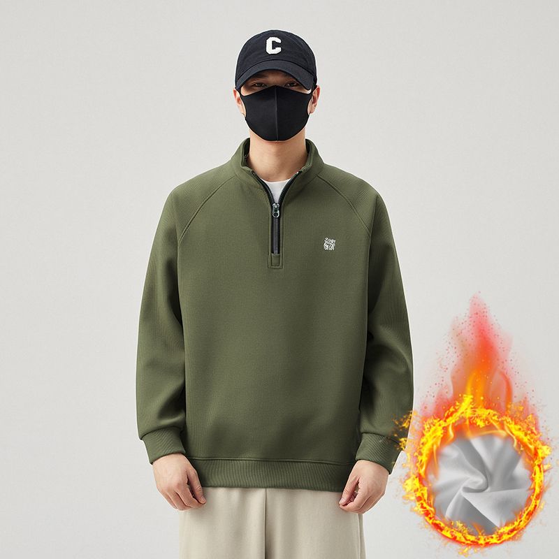 Yishion以纯厚款潮男士卫衣男春秋款男装2025男款长袖上衣秋季无