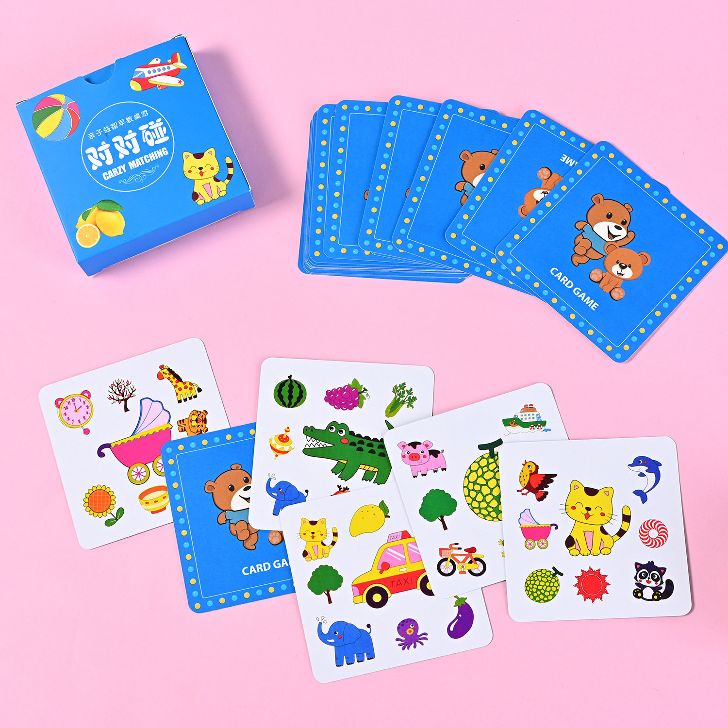 疯狂对对对碰卡片桌游儿童亲子动物早教卡牌益智逻辑思维训练玩具