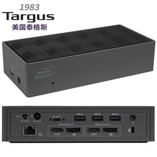 泰格斯TARGUS通用USB C扩展坞双屏4K高清支持苹果Mac快充PD100W供电DisplayLink千兆网卡DOCK190