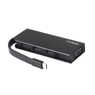联想thinkplus便携扩展坞USB-C转VGA HDMI集线USB HUB分线器转接