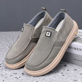 一脚蹬休闲鞋 春秋新款 透气防滑帆布鞋 男软底轻便爸爸鞋 老北京布鞋