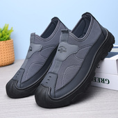 休闲轻便一脚蹬懒人单鞋 软底防滑耐磨爸爸鞋 男新款 春秋老北京布鞋