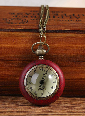 大号石英玻璃面红色怀表复古怀表