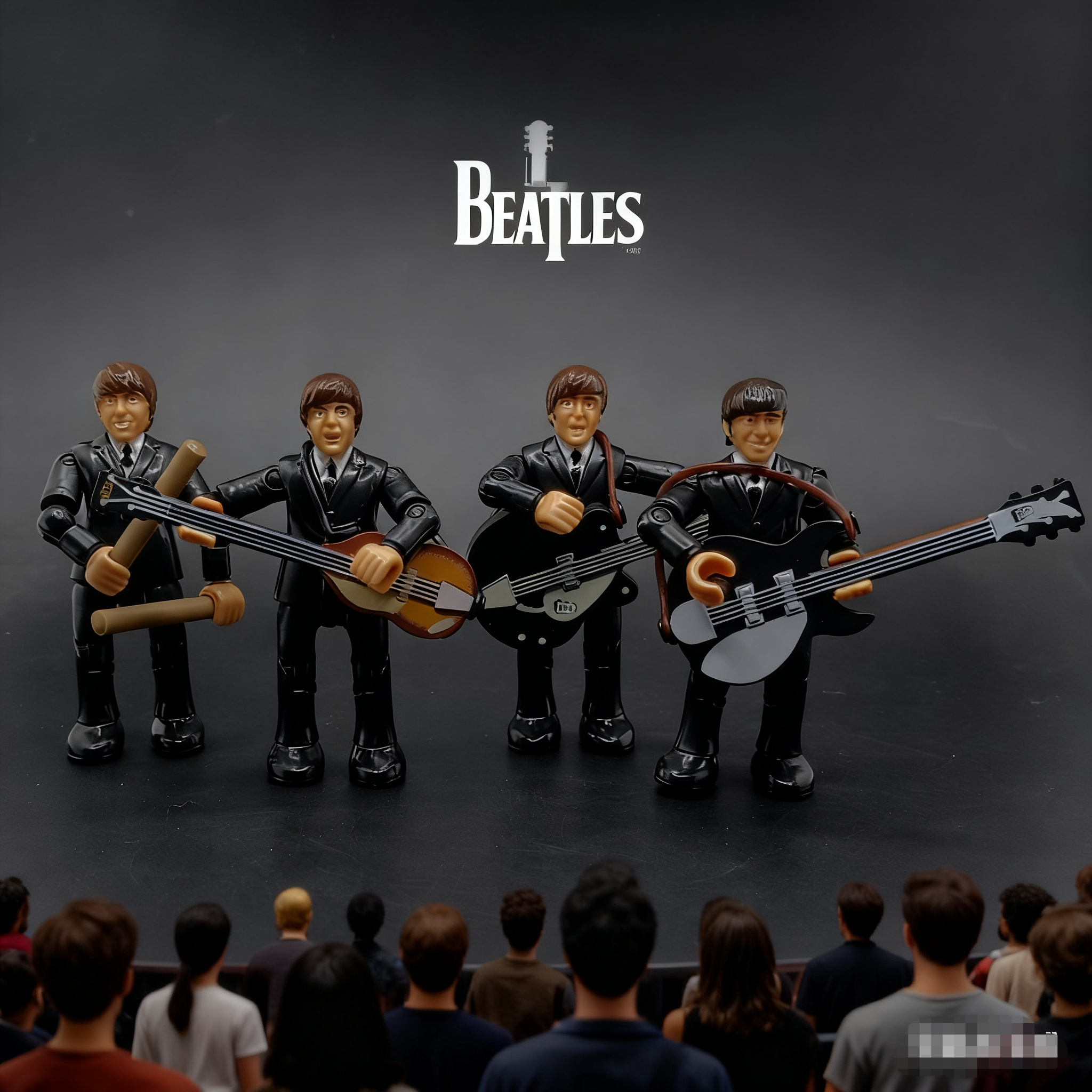 美家宝MEGABLOKS披头士乐队TheBeatles吉他可动模型摆件人仔包