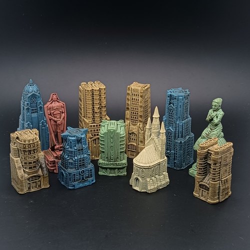 桌游战棋子建筑物大楼模型未来科幻朋克风场景摆件沙盘微缩精细节