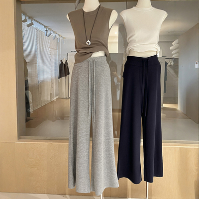 云朵阔腿裤垂坠感高腰运动松弛感