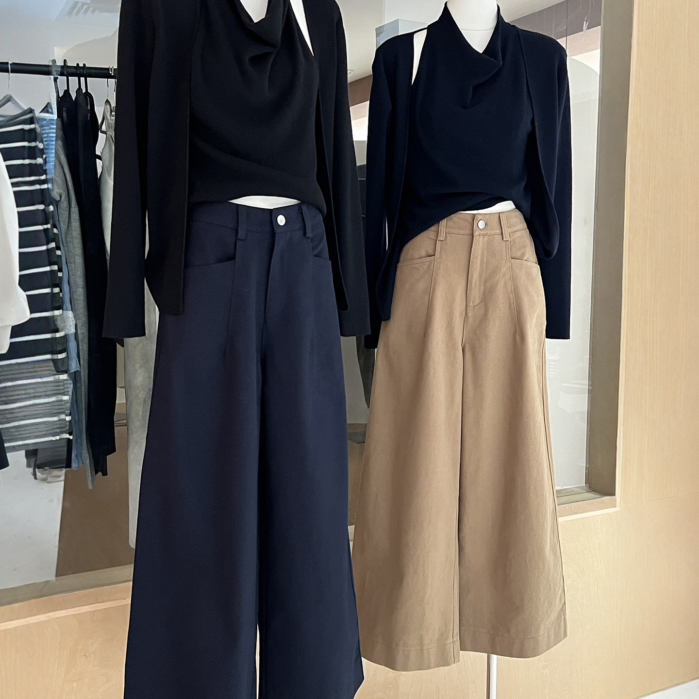 直筒阔腿裤纯棉厚实高腰宽松显瘦