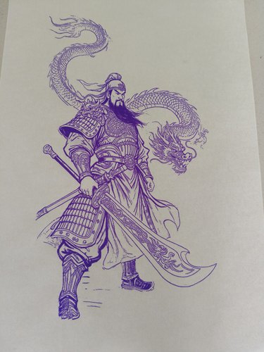 关公葫芦玉竹烙画烫画转印贴纸拓印图送一瓶十毫升转印油