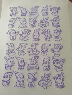 星星人葫芦玉竹烙画烫画转印贴纸拓印图送一瓶十毫升转印油