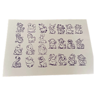 生肖小图葫芦玉竹烙画烫画转印贴纸拓印稿一张送一瓶十毫升转印油