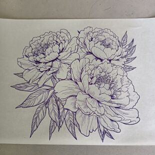 牡丹葫芦玉竹烙画烫画转印贴纸转印稿一张送一瓶十毫升转印油