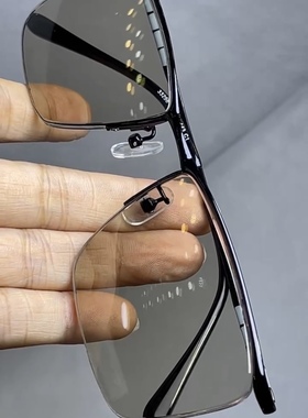 天然老油料冰糖色水晶石头养目护目镜 抗疲劳 半框拉丝纯钛镜架